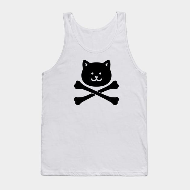 KITTEN BLACK CAT JOLLY ROGER Tank Top by ROBZILLANYC